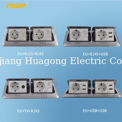 Zinc Copper Alloy Floor Outlet Box Power Socket 100 X 100 X 55mm Silver Electrical