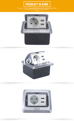 Golden CE Pass Rj45 Floor Mounted Socket Outlet With USB Charger Concrete Floor