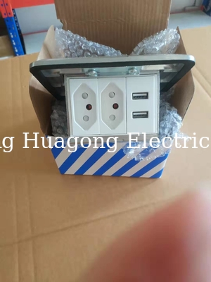 BR Ground Pop Up Floor Outlet Box Socket Aluminium Alloy 3 Modules