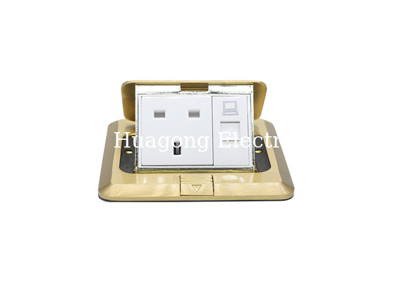Brass alloy RJ45 Floor Socket 13A 250V For Concrete / Granite Floorings