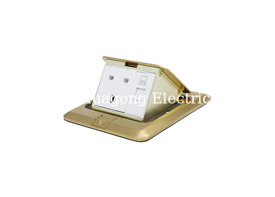 Brass alloy RJ45 Floor Socket 13A 250V For Concrete / Granite Floorings