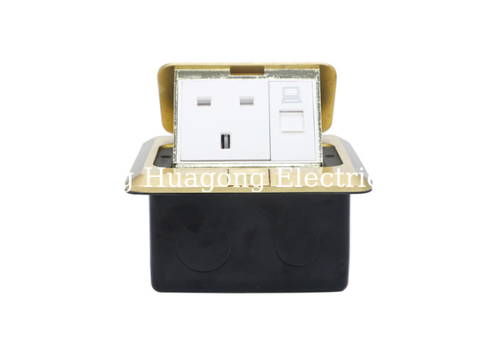 Brass alloy RJ45 Floor Socket 13A 250V For Concrete / Granite Floorings