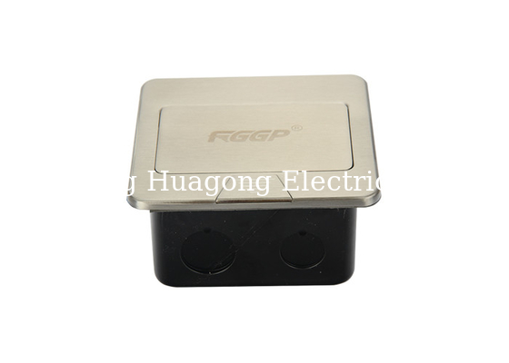 Soft / Slow Openning RJ45 Floor Socket , Silver Stainless Steel Floor Outlet
