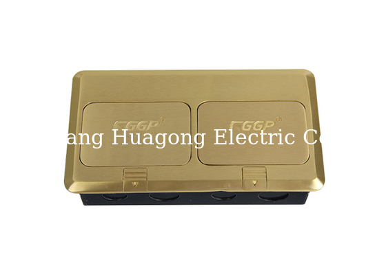 Brass Alloy Double Floor Socket 2 Gang Socket Outlet With Quick Connect