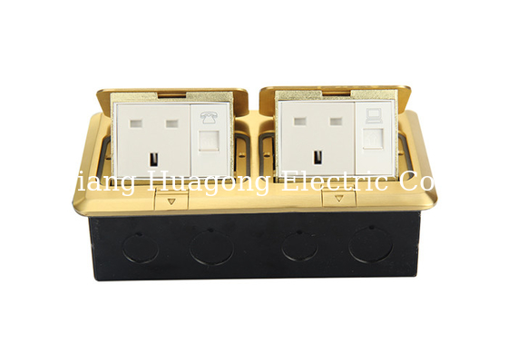Office Pop Up RJ45 Socket 2 Gang Electrical Outlet With 2 Outlets / 2 Data Socket