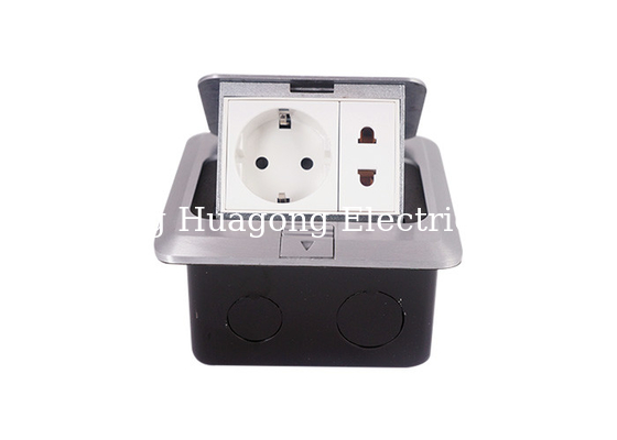 Home / Office Floor Mounted Power Sockets Square Shape Drawnench Silver Color