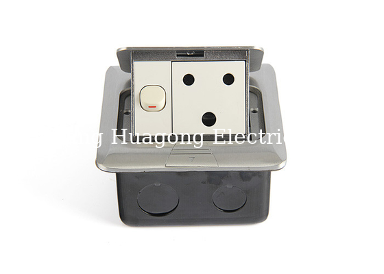 SA Concrete / Marble / Hardwood Purpose Pop Up Floor Outlet With 2 Pin Socket And South Africa Plug