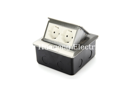 Double Positions Germany Standard Socket Pop Up Floor Outlet 132*132*65mm Junction Box