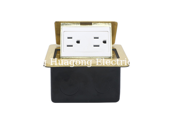 Residential Double Floor Socket With White 15A 125V Decora Tamper Receptacle