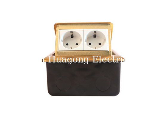 Hotel / Airport Double Floor Socket , European Standard Twin Floor Socket