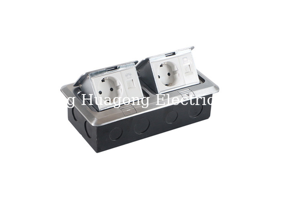 Motorized Polished Pop Up Floor Outlet Double Socket Floor Box CE Passed