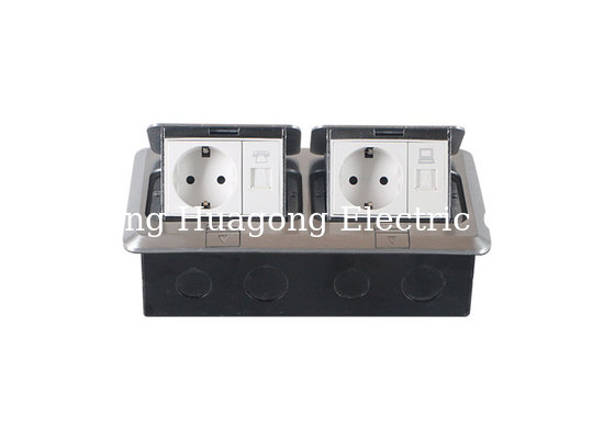 Motorized Polished Pop Up Floor Outlet Double Socket Floor Box CE Passed