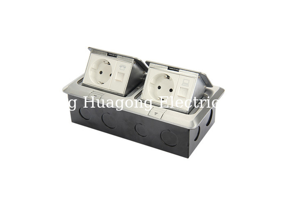 Double Twin Slow Pop Up Floor Outlet  With International Standard Sockets