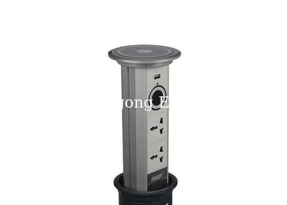 Retractable Kitchen Pop Up Sockets , Silver Kitchen Pop Up Tower Socket