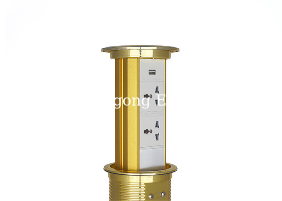 Golden Round Kitchen Pop Up Sockets , Pop Up Receptacles Kitchen Countertop