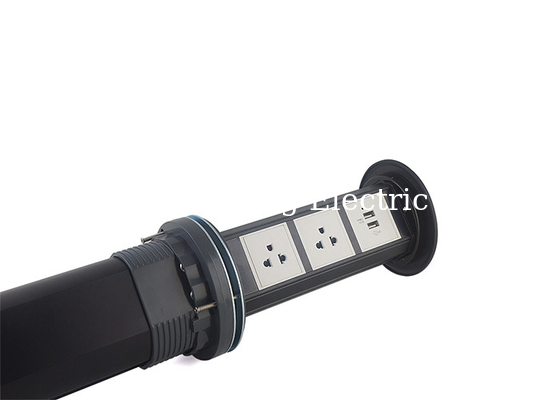 Silver Body Kitchen Pop Up Sockets , Pop Up Outlet Kitchen For Different Standard Plugs