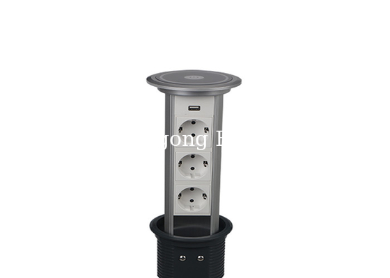 Up And Down Automatically Lifting Kitchen Pop Up Power Tower With European CEE 7 Schuko Outlets