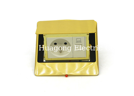 Brass Top IP Rated Floor Socket Pop -  Up Design With CE / ISO Certification