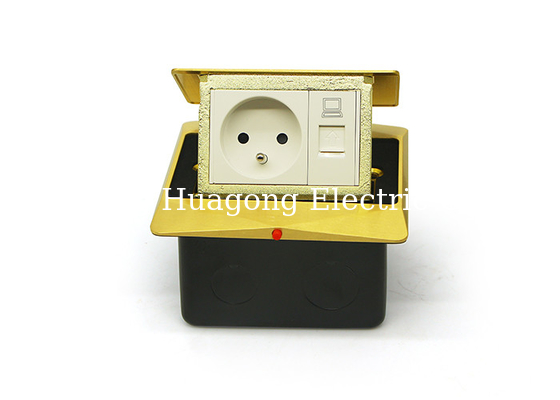 Brass Top IP Rated Floor Socket Pop -  Up Design With CE / ISO Certification