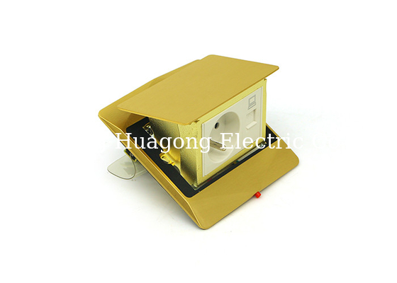 Brass Top IP Rated Floor Socket Pop -  Up Design With CE / ISO Certification