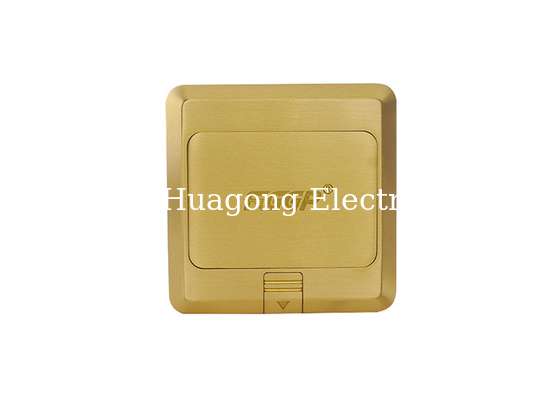 Golden Waterproof Floor Outlet , Granite Flooring Mounted Pop Out Outlet With RJ45 Socket