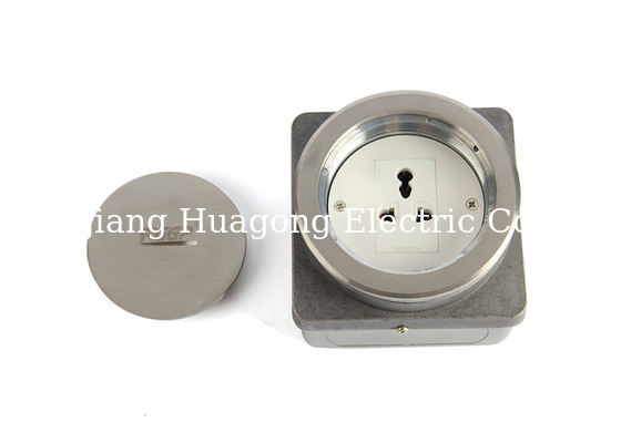 Stainless Steel Round Floor Socket Floor Mounted Electrical Outlet Boxes