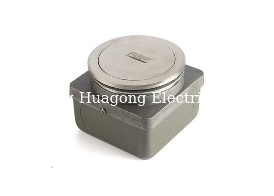 Stainless Steel Round Floor Socket Floor Mounted Electrical Outlet Boxes