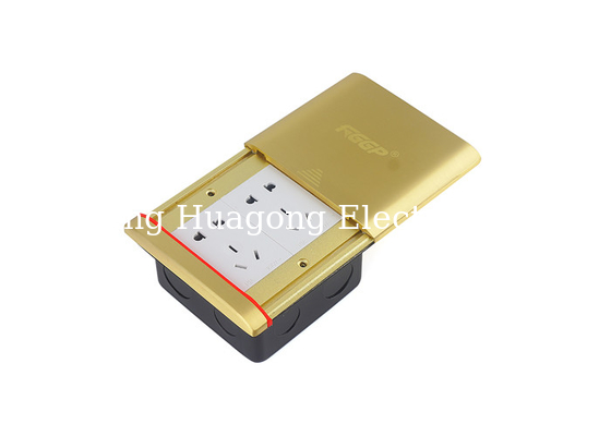 Square Type Waterproof Electrical Floor Sockets Economic Double Flat Push Type
