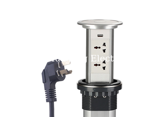 IP44 Waterproof Pop Up Counter Outlet , Kitchen Counter Pop Up Outlet