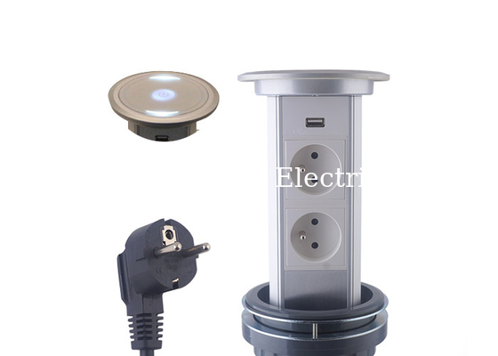 Space Saving Motorized Pop Up Socket , 250 Volt 16 Amp Motorized Pop Up Outlet