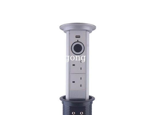 Intelligent 2 x UK Pop Up Counter Outlet Anti - Collision With Bluetooth Audio