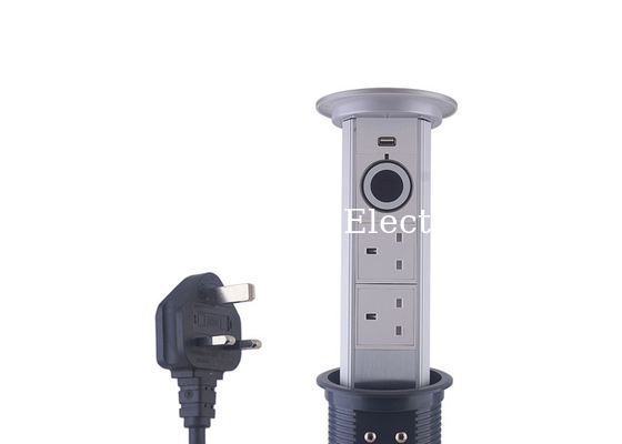 Intelligent 2 x UK Pop Up Counter Outlet Anti - Collision With Bluetooth Audio