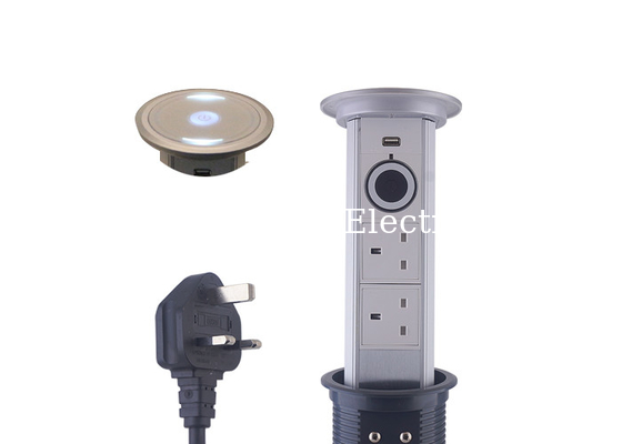 Intelligent Worktop Pop Up Electrical Sockets Easy Installation LED Lighting Design