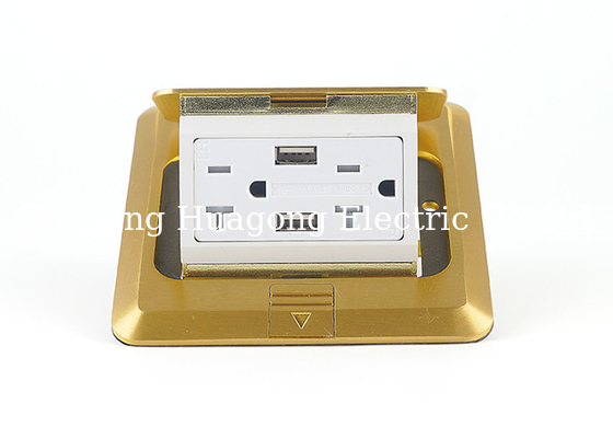 20A 125V 60Hz Table Pop Up Outlets Flush Floor Mounted Power Points Dual Receptacle