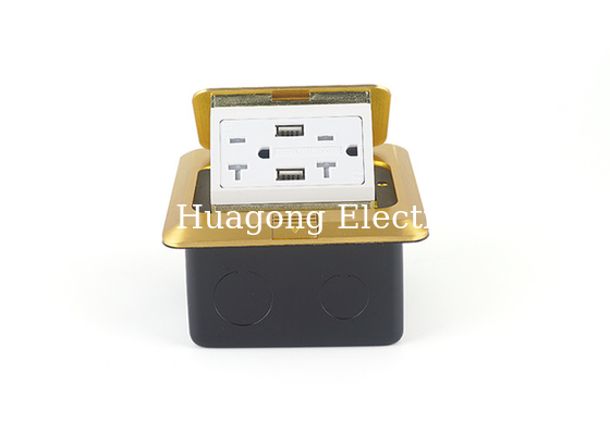 20A 125V 60Hz Table Pop Up Outlets Flush Floor Mounted Power Points Dual Receptacle