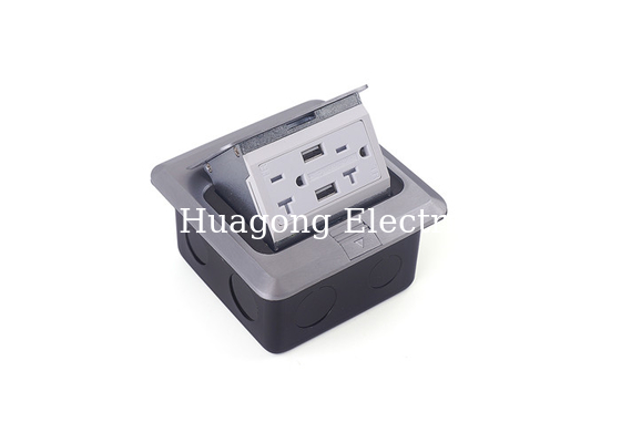 Silver Finish Table Pop Up Outlets For Convenience Aluminium Alloy Cover
