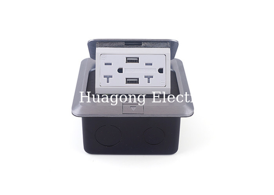 Silver Finish Table Pop Up Outlets For Convenience Aluminium Alloy Cover