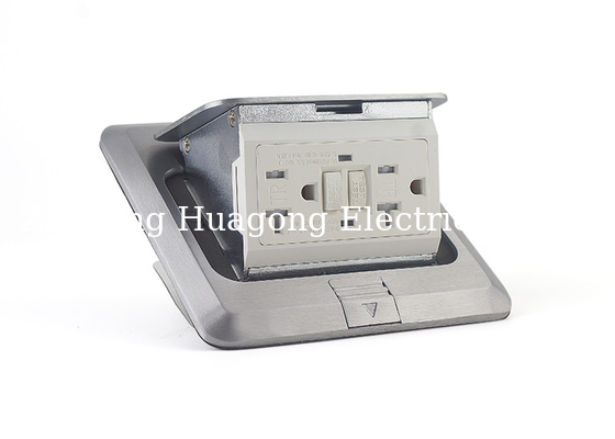 Square Shape Waterproof Floor Outlet Pop Up Design GFCI Tamper Resistant