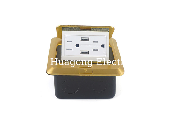 Brass Cover Table Pop Up Outlets Waterproof Floor Outlet With USB Charger