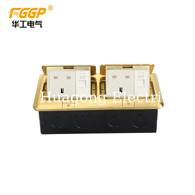 Golden Color EU Pop Up Floor Outlet Long Life Network Power Outlet