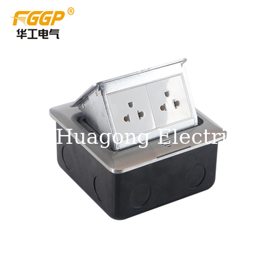 ODM Silver US Plug Pop Up 2 Gang Socket Outlet Schuko Outlet 15A 250V