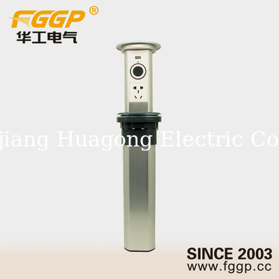 Intelligent Motorized Pop Up Socket Surge Protector Retractable Power Strip Dual USB Charging