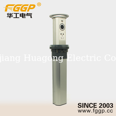 Intelligent Motorized Pop Up Socket Surge Protector Retractable Power Strip Dual USB Charging