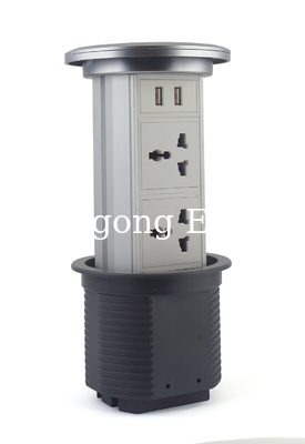 Manual Hidden Waterproof Table Top Power Outlets , Table Top Receptacles