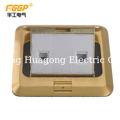 Popular CAT 6 Network 2 Port RJ45 Floor Socket , Electrical Floor Box