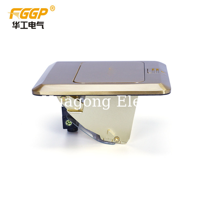 Floor Mount Pop Up Power Socket Box Brushed Brass Finish Empty 3 Module