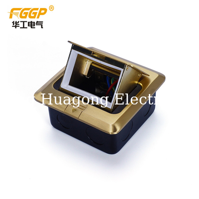 Floor Mount Pop Up Power Socket Box Brushed Brass Finish Empty 3 Module