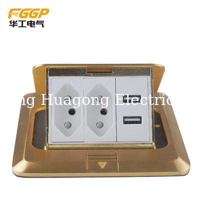 CE Pass Rj45 Floor Socket , Floor Mounted Socket Outlet With USB Charger