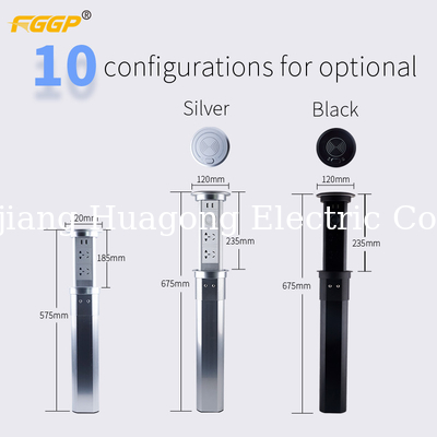 Silver white LED 3 x AU Automatic 425*120mm Pop Up Socket