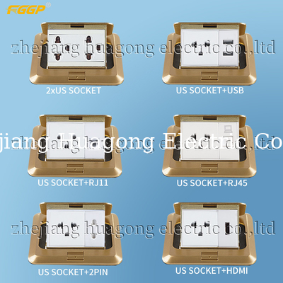 Output USB Dual 3.4A 5V CUL Stainless Steel Floor Socket